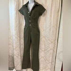 Forever 21 Olive Green Utility Jumpsuit